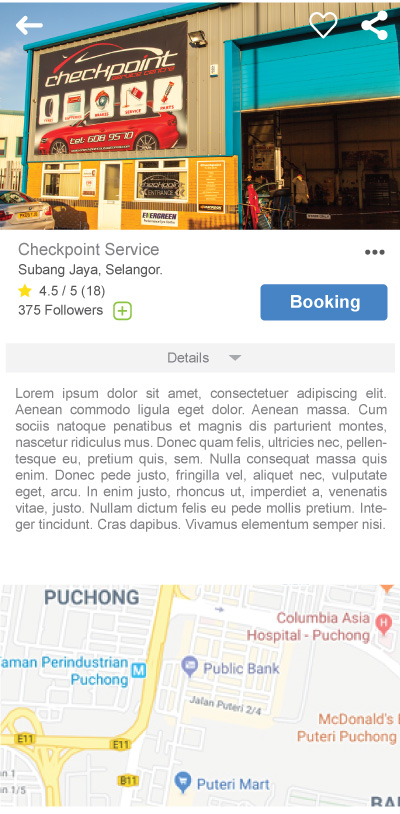 Car service booking app