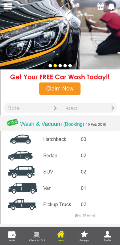 Car wash booking app